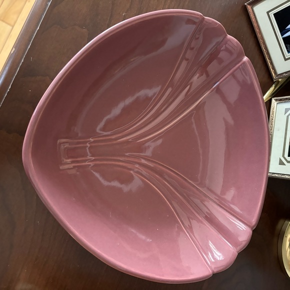 Vintage Art Deco Revival Haeger Pottery Pink Dish Platter - Picture 4 of 8